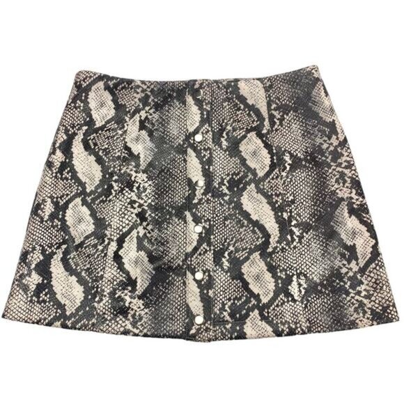 NWT URBAN OUTFITTERS UO Siren Snake Print Button-Front Mini Skirt Sz Medium - Picture 4 of 8
